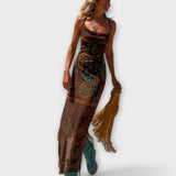 Taxa - Vestido Midi Único com Decote Cowl