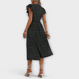 Elegante Vestido Midi com Poás