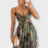 Vestido Maxí Annai em Malha - Elegante e Ajustado ao Corpo