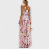 Tatum - Deslumbrante vestido maxi sem mangas em tons pastel