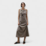 Clara - Vestido Maxi Fluido em Mistura de Linho