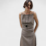 Clara - Vestido Maxi Fluido em Mistura de Linho