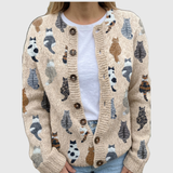 Charlotte™ | Cardigan com Estampa de Gatos
