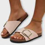 Margie - Sandálias de Cortiça para Mulheres com Design de Correia com Fivela