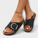 Margie - Sandálias de Cortiça para Mulheres com Design de Correia com Fivela
