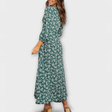 Vestido Maxi com Padrão de Flores para Mulheres