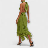 Elodie - Elegante vestido maxi assimétrico