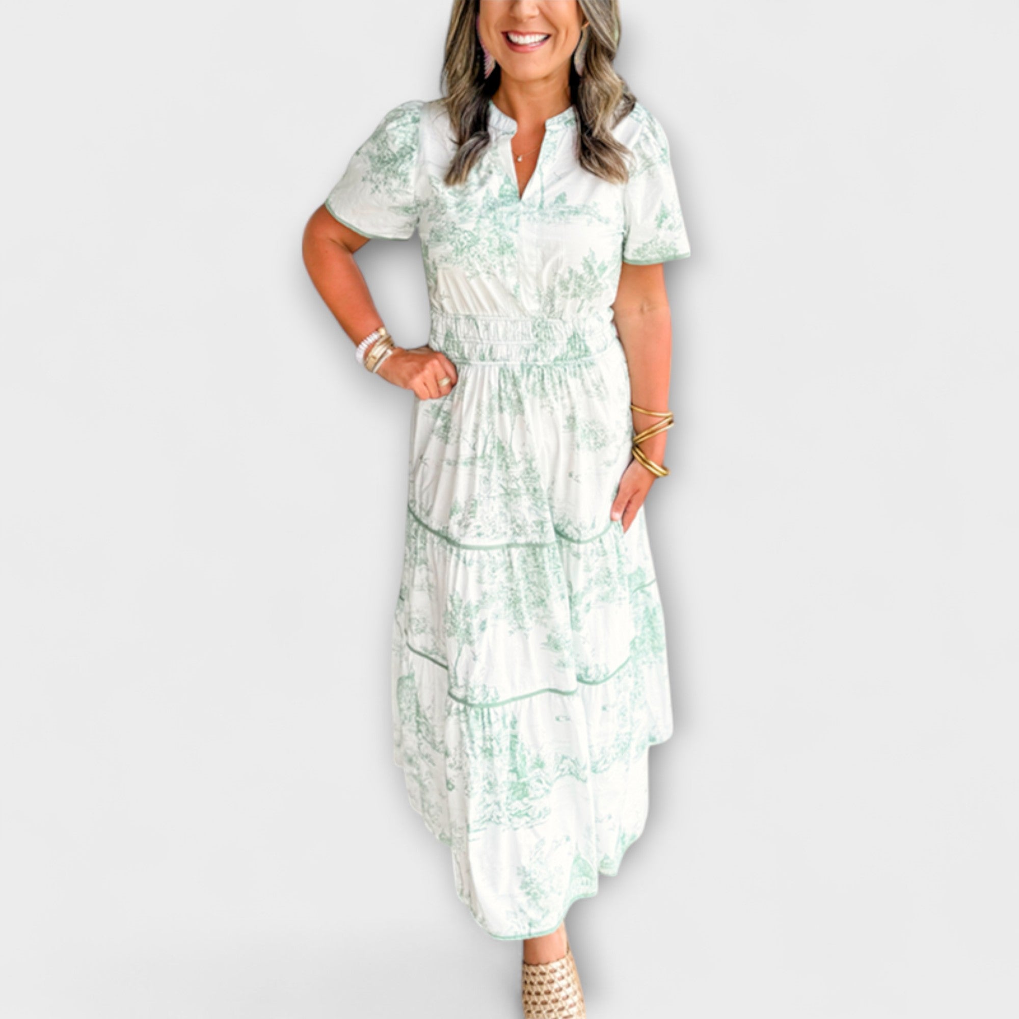 Eliza - Vestido Maxi Toile Atemporal