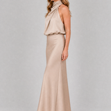 Nopal | Vestido Midi Sem Mangas com Decote Drapado