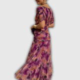 Florendra | Vestido floral longo com decote em V