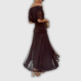 Florendra | Vestido floral longo com decote em V