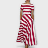Janell - vestido maxi riscado