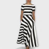 Janell - vestido maxi riscado