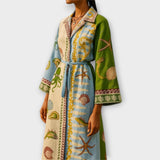 Jule - Vestido Midi de Camisa em Twill Impressão com Cinto