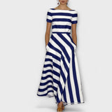 Janell - vestido maxi riscado