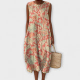 Thaleia – Vestido Midi em Design Vintage Floral