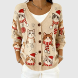 Cardigan de malha confortável com botões