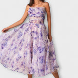 Elegante Vestido Midi de Chiffon