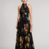 Sior | Vestido Midi com Decote Halter Floral