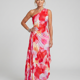 Taya | Vestido Midi com parte superior plissada de um lado