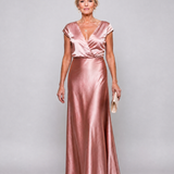 Samouse | Vestido Maxi com Top Envolvente e Mangas Curtas