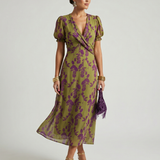 Virel | Vestido Midi de Design Floral Relaxante