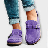 Sapatos ortopédicos femininos com fivela decorativa
