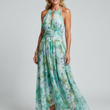 Portia | Vestido Midi de Alças com Padrão de Flores