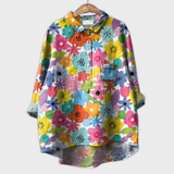 Magdalena - Blusa feminina feita à mão com design floral