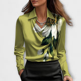 Meli - Blusa Brilhante com Gola Pregueada