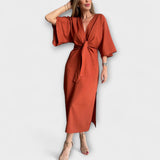 Holly - Vestido Casual com Decote em V e Laço