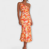 Tabea - Vestido de Impressão Floral Assimétrico
