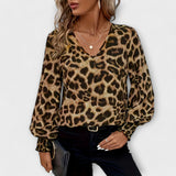 Sara - Blusa Elegante com Padrão de Leopardo