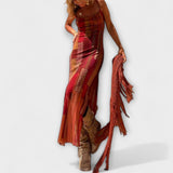 Taxa - Vestido Midi Único com Decote Cowl
