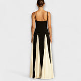 Ember - Elegância Clássica Vestido Maxi A-Linha com Painéis de Tule