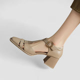 Scarlett – Sandálias T-Strap com Saltos Blocados Ortopédicos