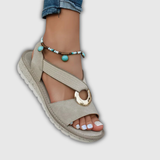 Luna | Sandálias de Praia com Anel Decorativo