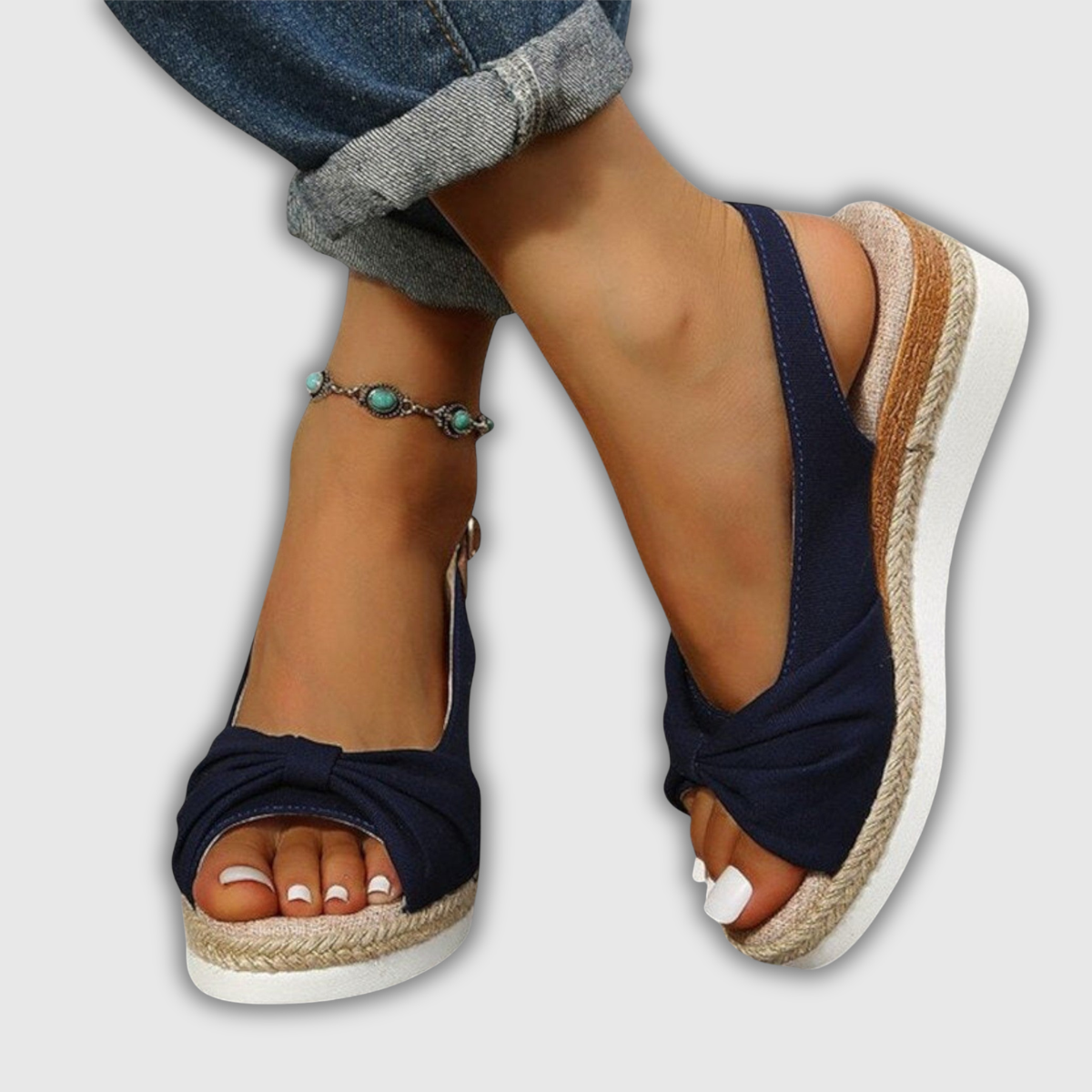 Valeria | Sandálias de Plataforma Espadrille com Tira