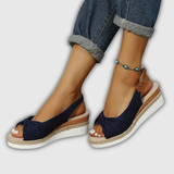 Valeria | Sandálias de Plataforma Espadrille com Tira