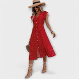 Elegante Vestido Midi com Poás