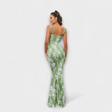 Thalia - Vestido de Festa com Estampado Floral e Alças Amarradas