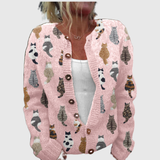 Charlotte™ | Cardigan com Estampa de Gatos