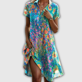 Tansy | Vestido de camisa com estampa floral e decote em V