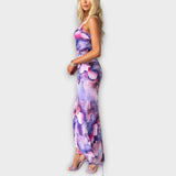 Pia - Vestido maxi com drapeado lateral