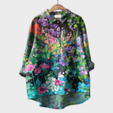Magdalena - Blusa feminina feita à mão com design floral