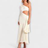 Alice - Vestido Maxi com Cutouts e Franja Chamativa
