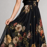 Sior | Vestido Midi com Decote Halter Floral