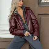 Theresia | Bomberjacke Curta em Bordeaux
