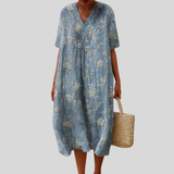Vestido de Verão Estampado e Fluido