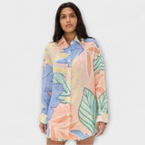 Mary - Conjunto Curto de Impressão de Folhas Tropicais da Playa Boyfriend